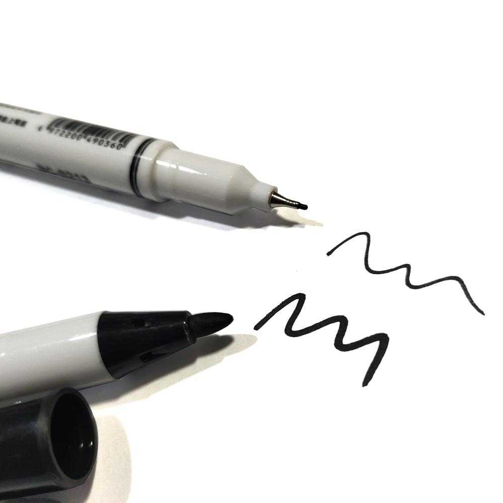 双头油性记号笔勾线笔美术专用黑色细头不掉色防水防油瓷砖勾线笔 - 图0