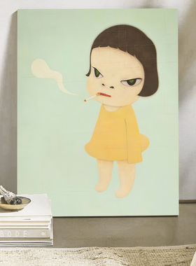 网红潮玩客店奈良美智坏女孩装展饰画尺商场酒厅壁画房间厅大寸挂