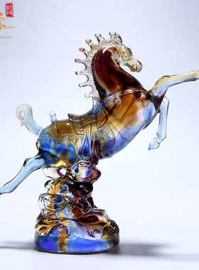 琉璃摆件办公室马到成功开业礼品