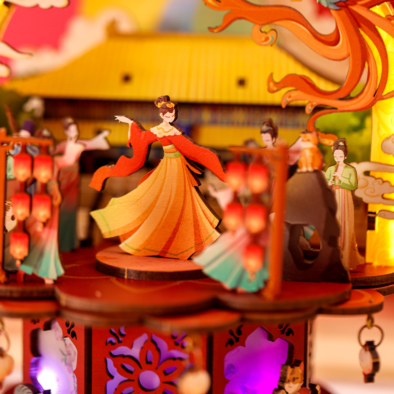 上新了故宫韵乐鸣立体音乐盒国风八音盒旋转手工DIY生日儿童礼物 - 图0