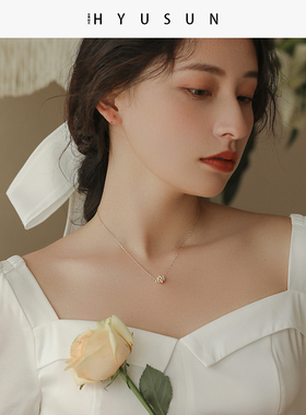 小众设计高级感14K包金锁骨链女