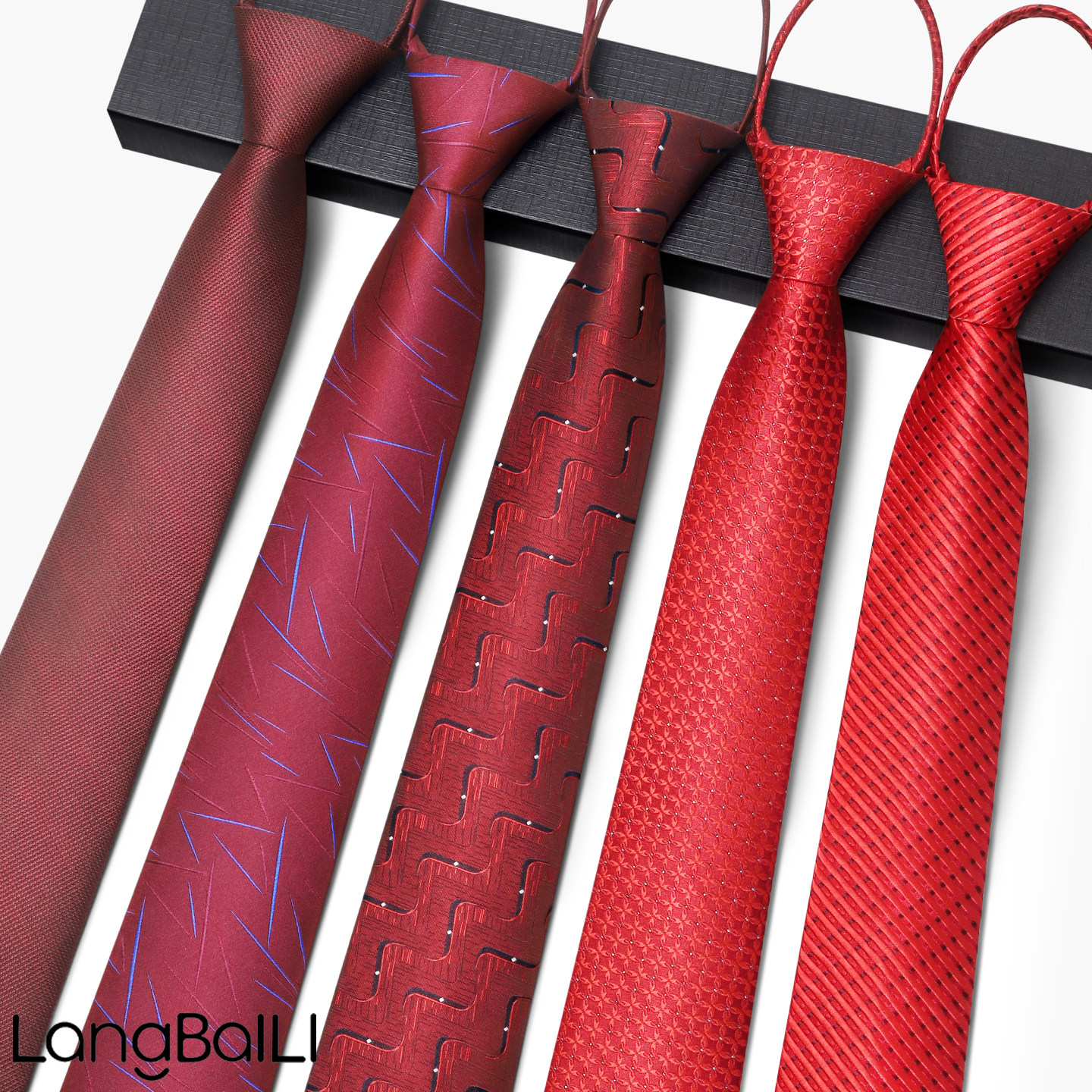 领带男结婚新郎伴郎婚庆酒红色免打结正装商务领带,淘宝优惠券,粉丝福利购,淘宝优惠卷