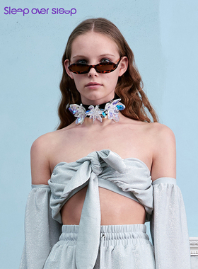 【黄霄雲/白冰同款】Sleep Over Sleep彩虹水晶花朵织带项圈