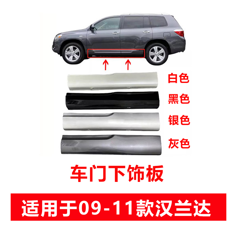 适用丰田0911款汉兰达车门防撞条车身下裙车门下护板车门装饰板门 - 图0