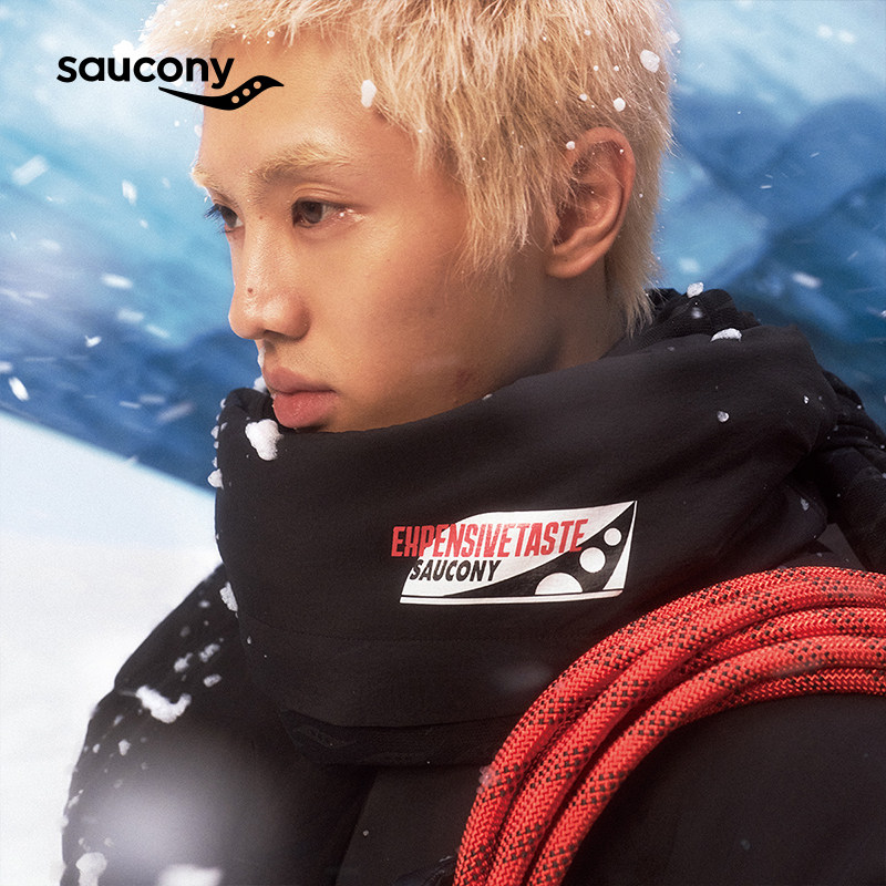 Saucony索康尼官方潮座联名 运动休闲宽松高领经典梭织棉服,淘宝优惠券,粉丝福利购,淘宝优惠卷