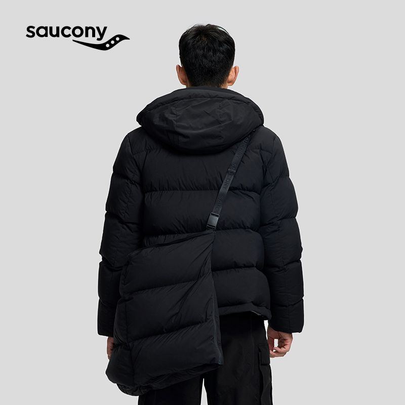 Saucony索康尼官方正品男子中长款羽绒服保暖防风11种穿法可拆卸
