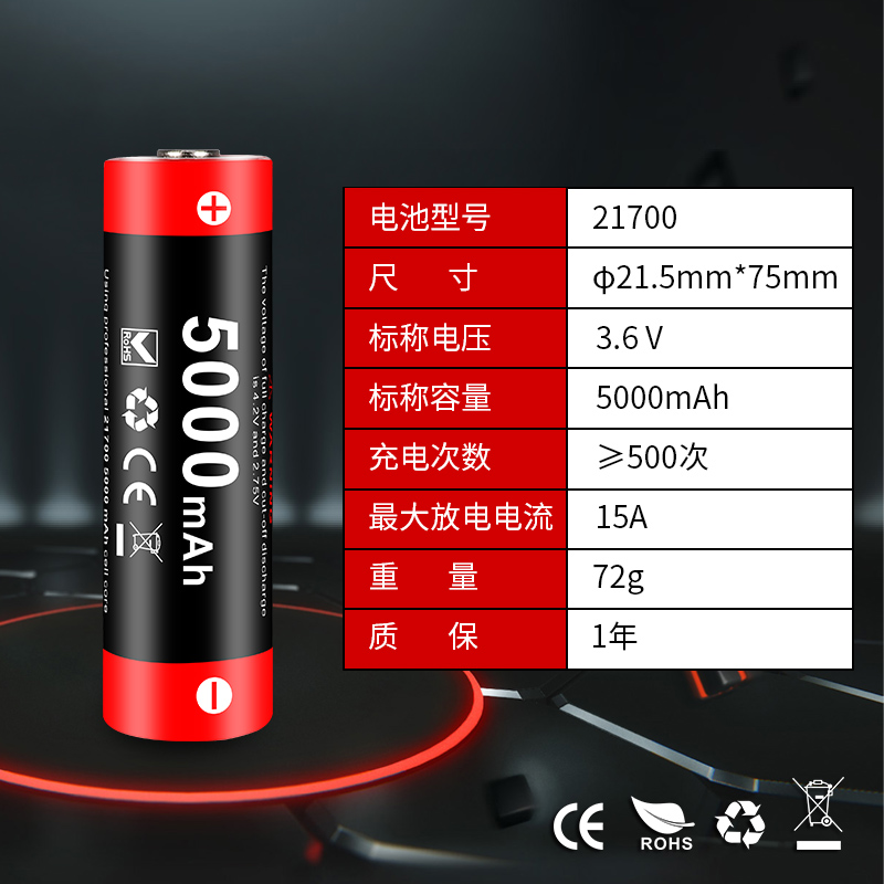 KLARUS凯瑞兹18650/21700备用锂电池充电器通用电池 - 图1