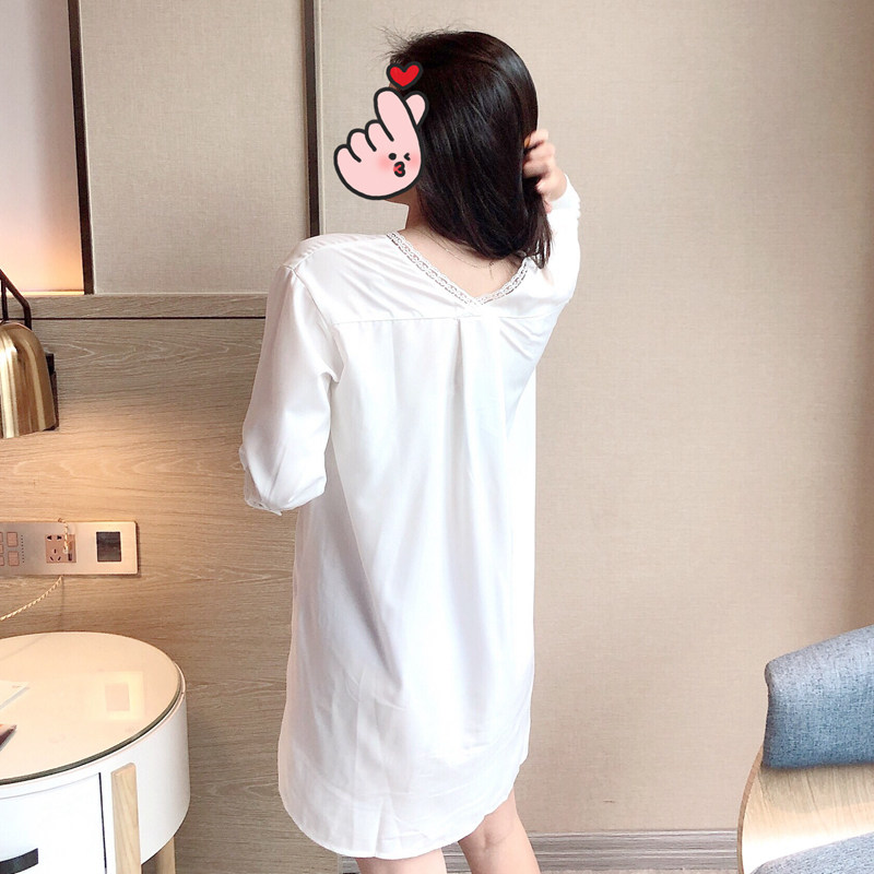 雪纺2022春夏新款韩版七分袖白衬衫 歌米莲衬衫