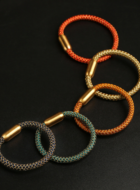 龙结新款五行龙鳞手绳2025蛇年戴龙绳编织女款金木水火土手链5MM