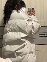 American PU leather anti-cold and warm cotton clothes Feminists Winter 2023 New Loose Students Thickened Bread