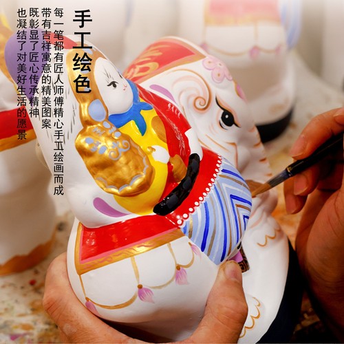 2026年马年新年春节礼物送朋友老北京手工泥塑兔爷摆件庙会兔儿爷 - 图1