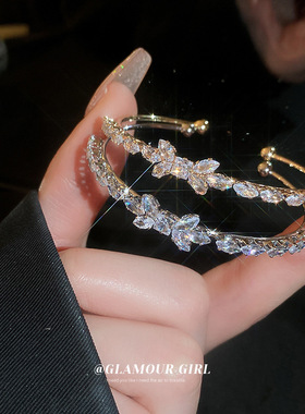 锆石蝴蝶结开口手镯韩国轻奢