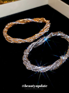 超闪镶钻多层缠绕手链欧美跨境优雅气质手环精致轻奢高级感手饰女