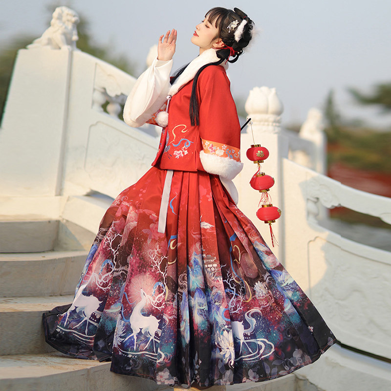 枫丹白鹿明制2021新款原创正品汉服 凝紫萱汉服