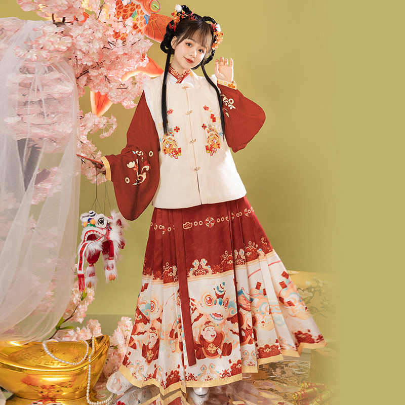 醒狮明制中国风2021新款冬季汉服 凝紫萱汉服