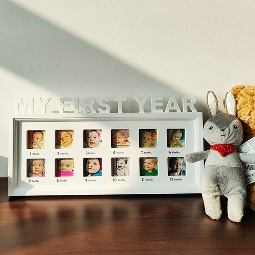 Детская памятная деревянная настенная фоторамка, 12 мес., подарок на день рождения, делается под заказ