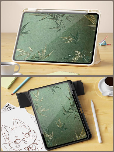 翠竹适用华为matepad112023保护套matepadpro防弯亚克力se10.4硅胶10.8全包边带笔槽360°度可旋转荣耀v7防摔 - 图0