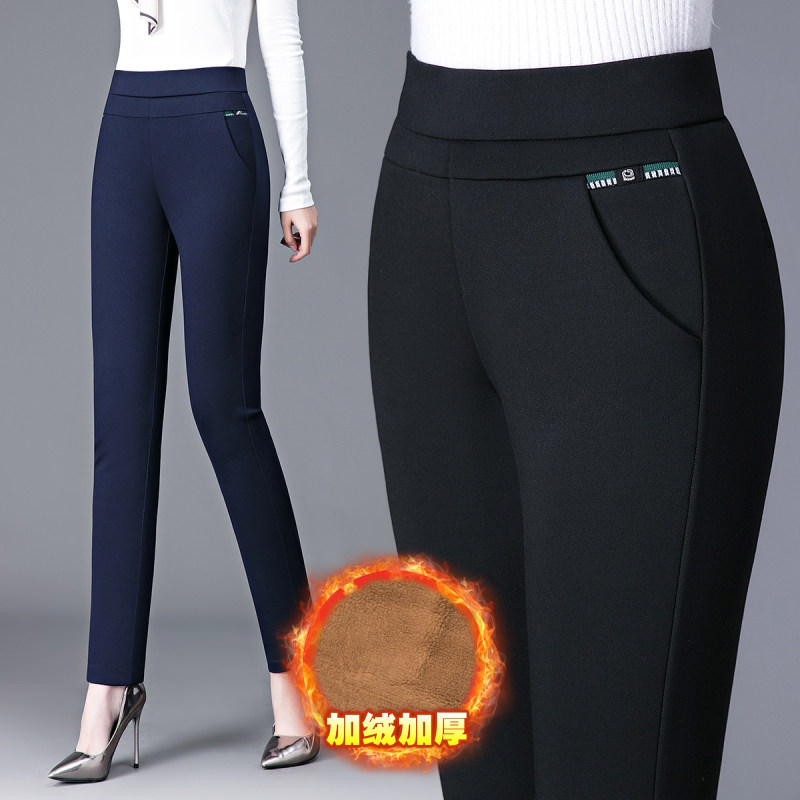 冬天加绒中年妈妈裤子女外穿长裤 满庭春休闲裤