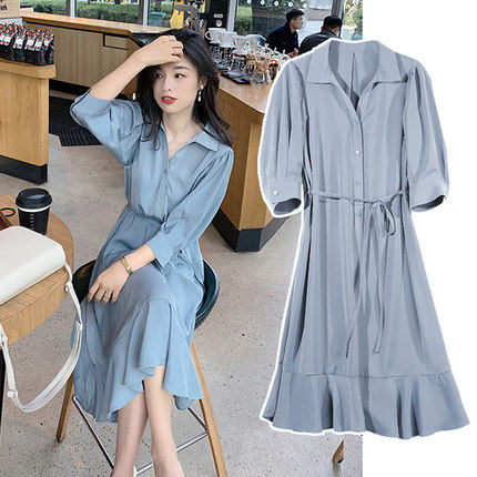 哺乳秋辣妈收腰显瘦潮服雪纺哺乳裙 宫适哺乳衣/月子服