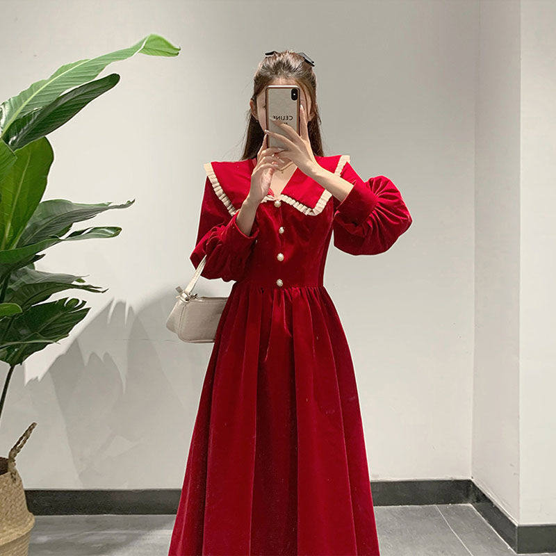 哺乳衣服秋冬外出时尚气质款连衣裙 宫适哺乳衣/月子服