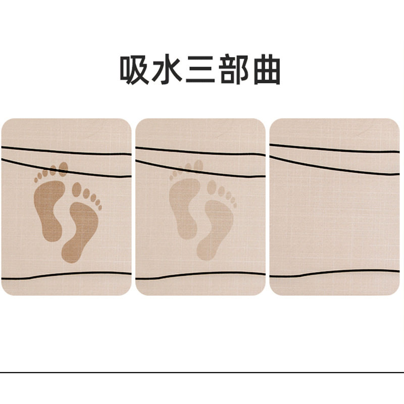 Retro oil painting style bathroom floor mats bathroom water-absorbent quick-drying foot mats household non-slip and dirt-resistant diatom mud floor mats