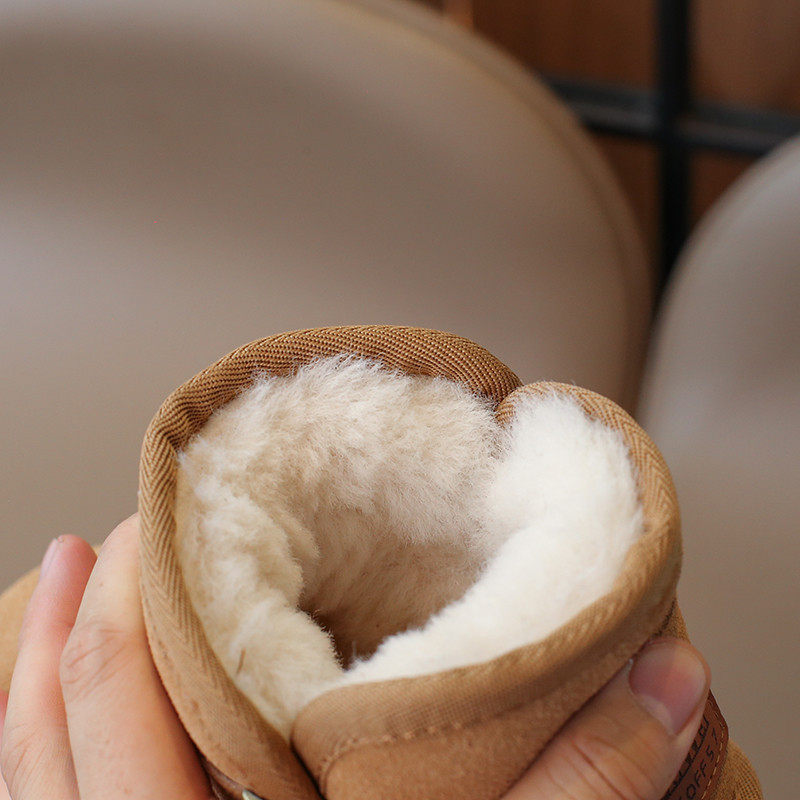 真皮儿童雪地靴2025冬季新款女童加绒加厚棉鞋男童防水短靴亲子款,淘宝优惠券,粉丝福利购,淘宝优惠卷