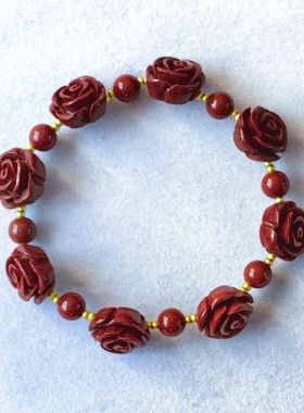 一路生花朱砂本命年转运女款手链