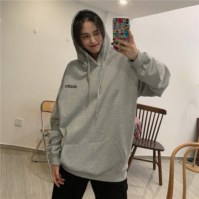 2020新款春秋薄款宽松韩版长袖卫衣 红莉薇莎T恤