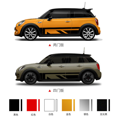 适用于宝马mini汽车车身拉花腰线cooper侧裙贴纸one迷你改装车贴 - 图1