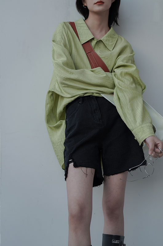 高腰牛仔夏破洞黑色大码mm风阔腿裤 惜熙萱牛仔裤