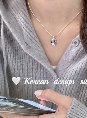 韩国小众S925纯银椭圆锁骨链女