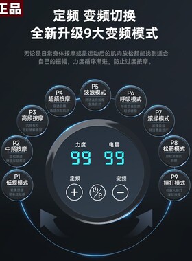 品牌正品变频筋膜枪肌肉放松按摩器专业级7头定频99档男女颈膜抢