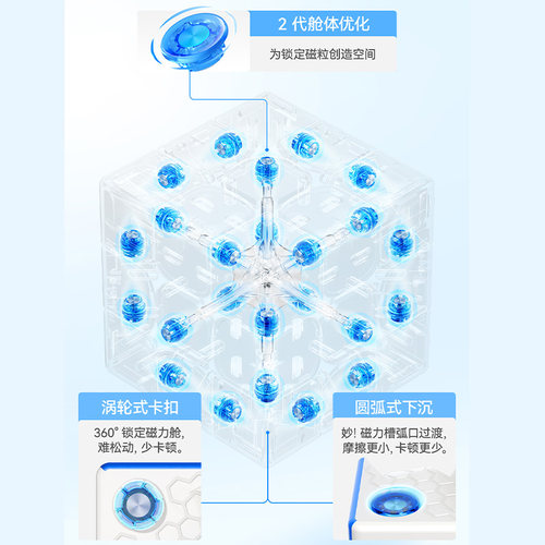 GAN356M磁力三阶魔方UV版玩具儿童益智专业比赛专用正品礼物 - 图0