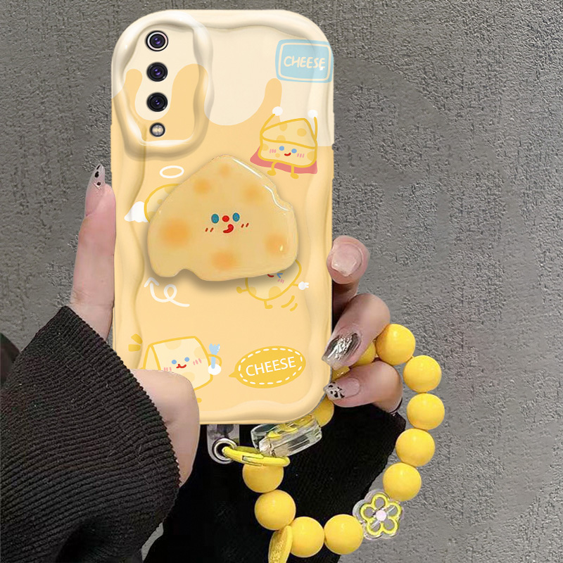 适用小米9手机壳新款卡通奶酪手链硅胶防摔全包保护套mi九男女款网红m1902f1a软款送钢化膜尊享版xiaomi9外壳 - 图0