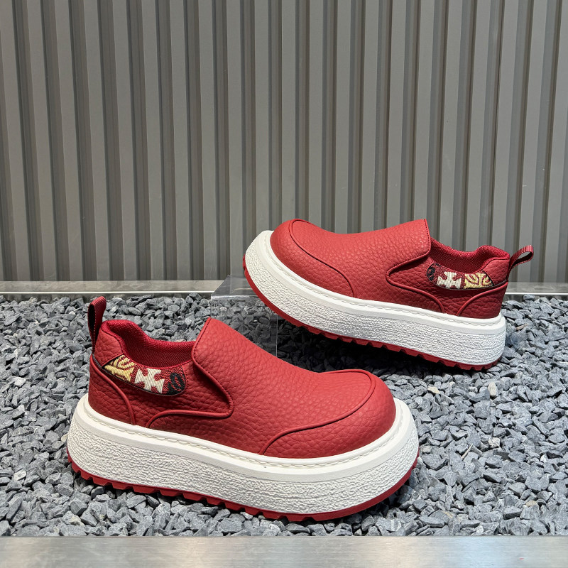 男鞋2026春季新款时尚百搭厚底懒人一脚蹬皮面增高韩版爆款休闲鞋,淘宝优惠券,粉丝福利购,淘宝优惠卷