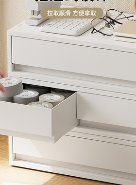 日式抽屉式收纳盒桌面文具A4文件票据双格储物盒多层可叠加