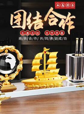 水晶笔筒摆件桌面笔筒收纳轻奢时尚办公室前台公司活动礼品纪念品