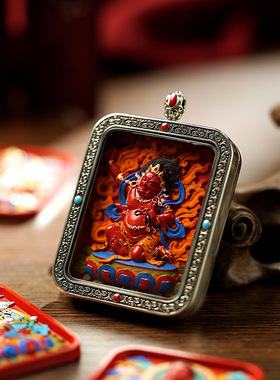 立体手绘擦擦唐卡吊坠