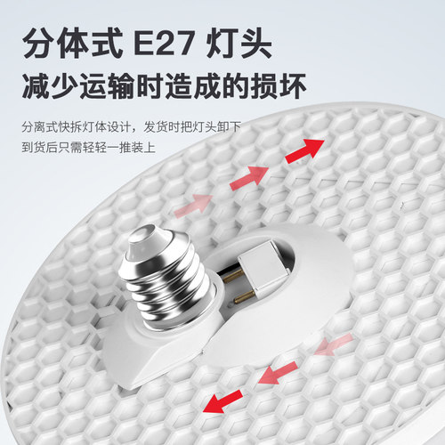 LED灯泡飞碟灯超亮家用护眼节能大功率车间强光E27螺口防水照明灯 - 图1