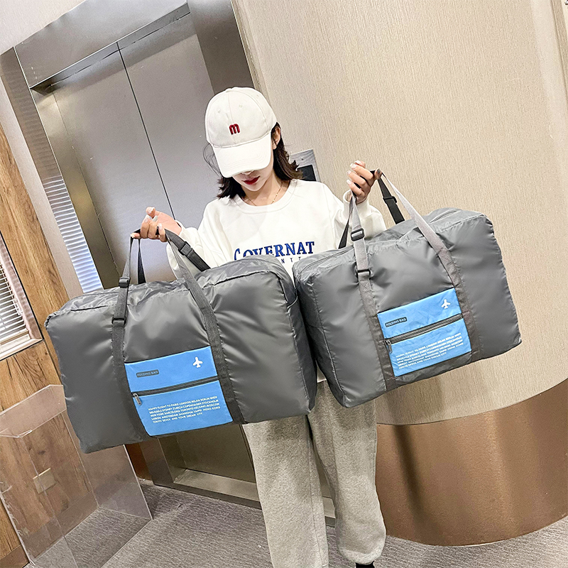 折叠行李包女男轻便学生超大容量短途旅行手提收纳袋子可套拉杆箱 - 图0
