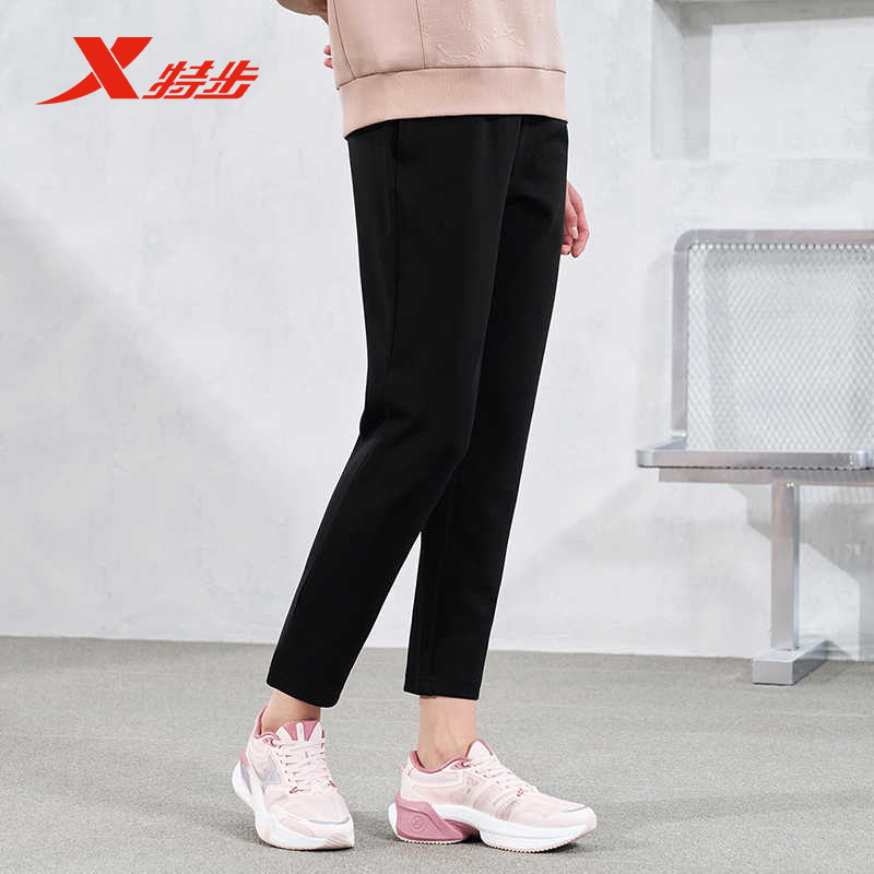 特步塑型科技丨运动长裤女2024秋季新款弹力九分裤976128840063 - 图0