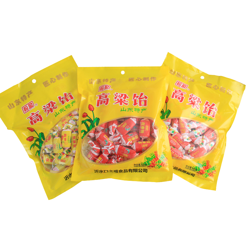500克山东特产高粱饴批发80后软糖 翰盈口之福糖果