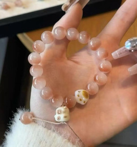小青提胭脂色猫爪菩提手串送老婆女友礼物祈福招财减压把玩