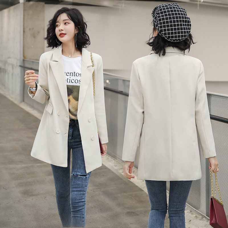 阿玛施旗舰店官网2020秋新款双排扣 简妍芙西装