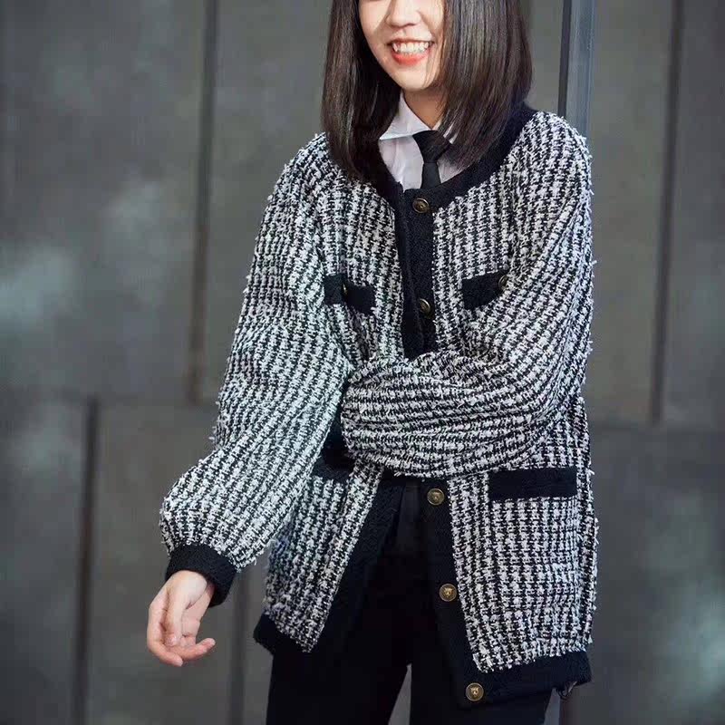 阿玛施旗舰店官网专柜百搭圆领开衫 简妍芙毛针织衫