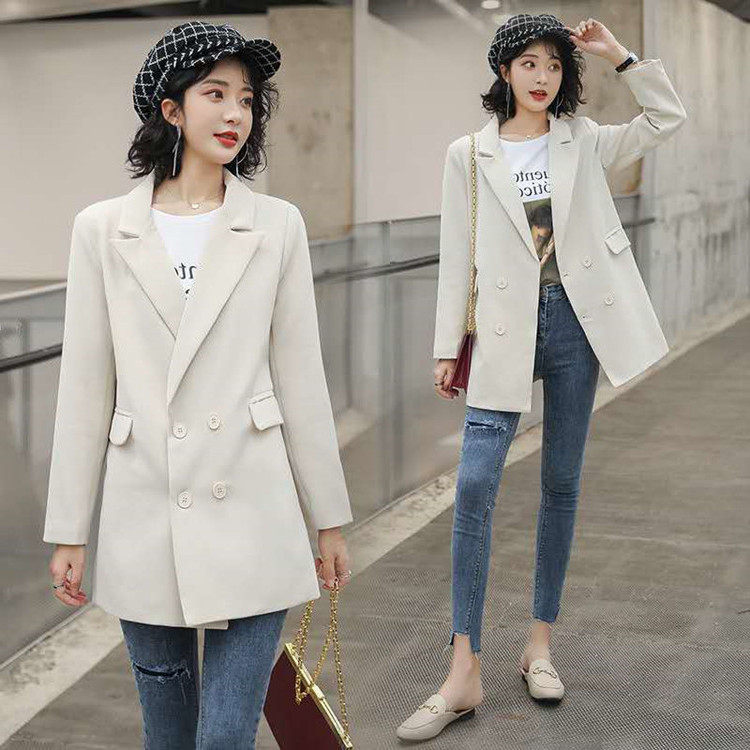 阿玛施旗舰店官网2020秋新款双排扣 简妍芙西装