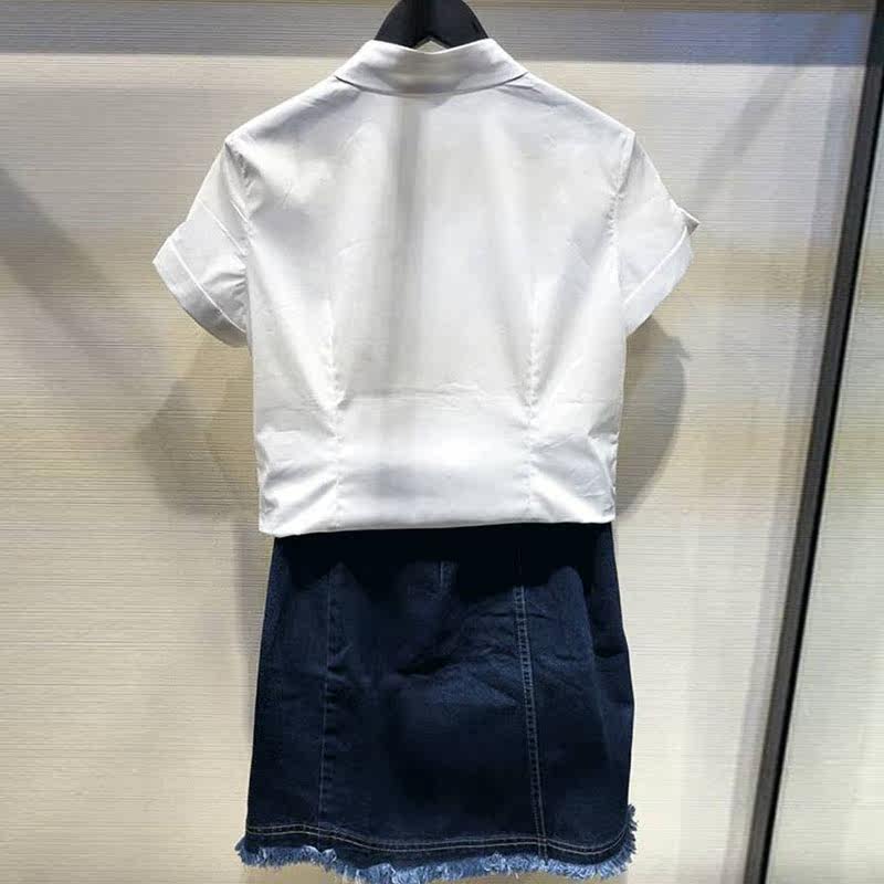 阿玛施旗舰店女装官网短袖白色衬衫 简妍芙衬衫