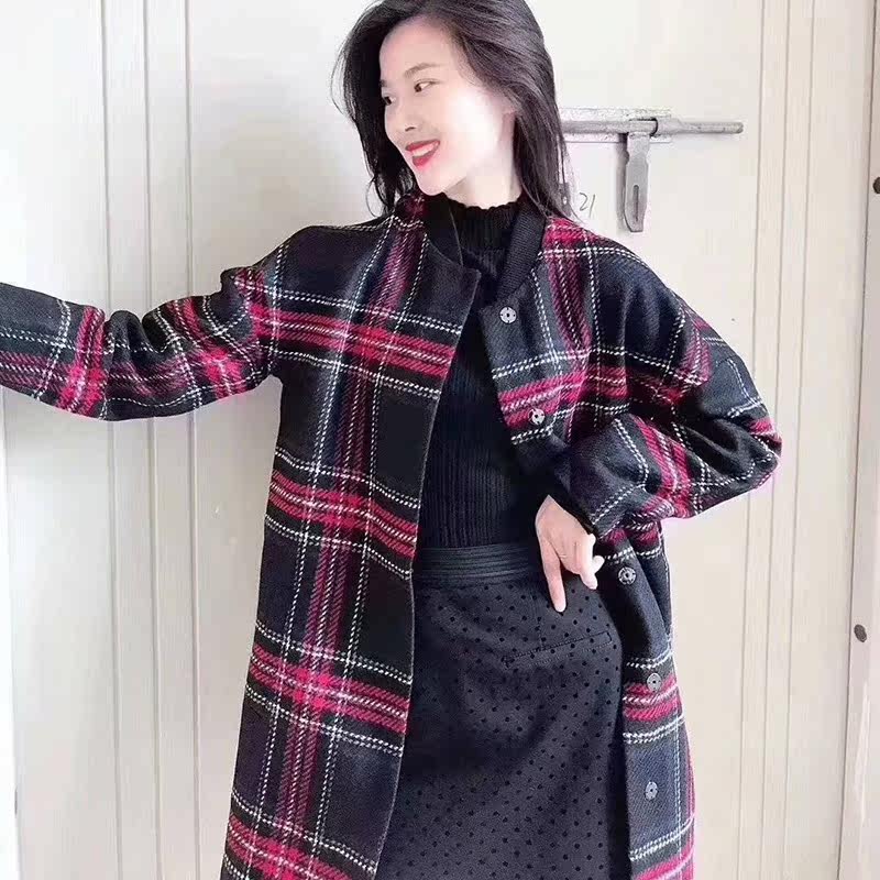 阿玛施旗舰店官网百搭风衣呢大衣 简妍芙毛呢外套