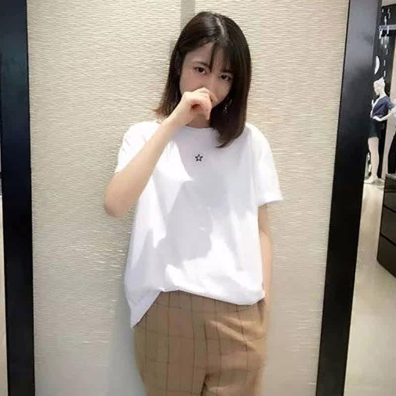 阿玛施旗舰店官网女装宽松白色t恤 简妍芙T恤