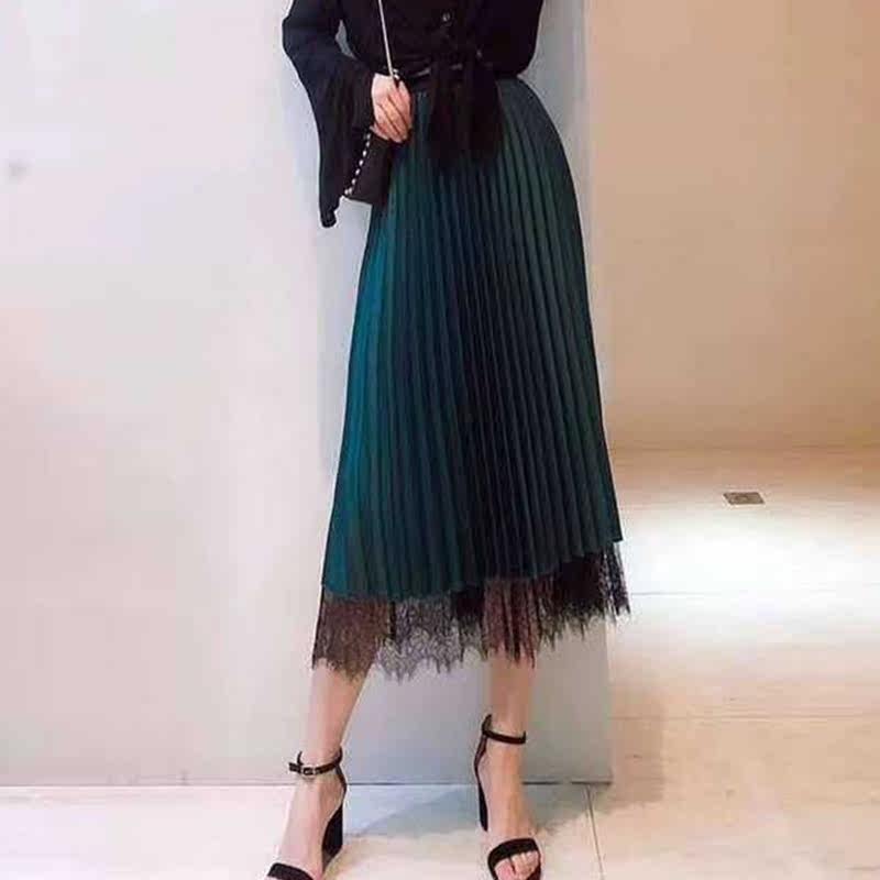 阿玛施旗舰店2020秋新款高腰百褶裙 简妍芙半身裙